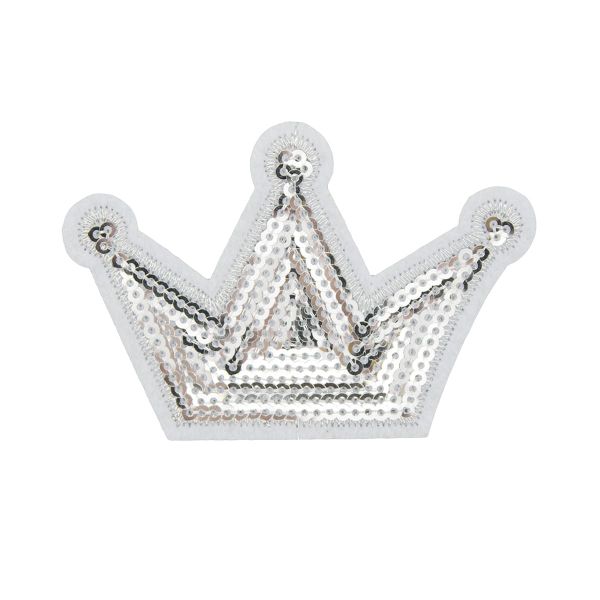 Термоаппликация Корона, серебро, 8.2*5.5см, Hobby&Pro