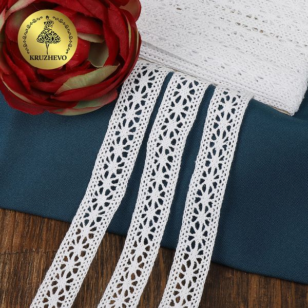 Кружево вязаное (тесьма) 15 мм / 10 метров, цв.02 белый, Kruzhevo