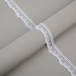 Кружево на сетке 34 мм / 10 м, белый, Gamma GKM-3401