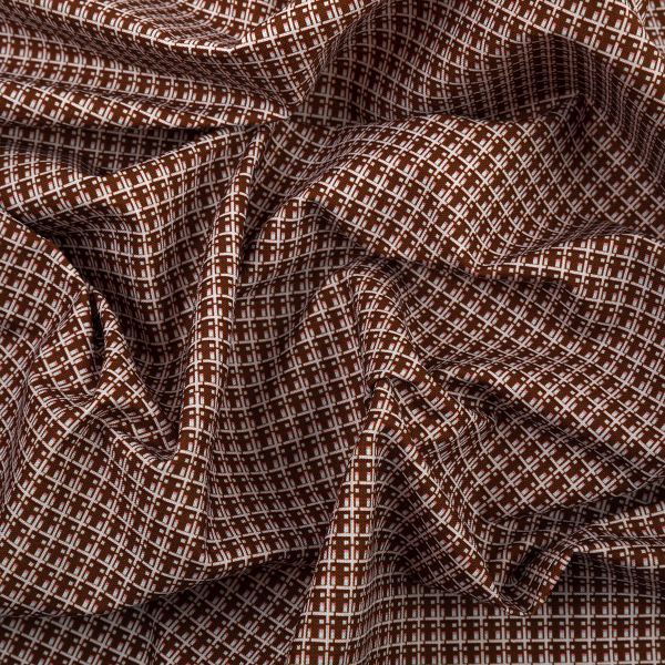 Ткань для пэчворка PEPPY БАБУШКИН СУНДУЧОК ФАСОВКА 100х112 см, 140±5 100% хлопок, БС-09 клетка коричневый, Peppy БАБУШКИН СУНДУЧОК