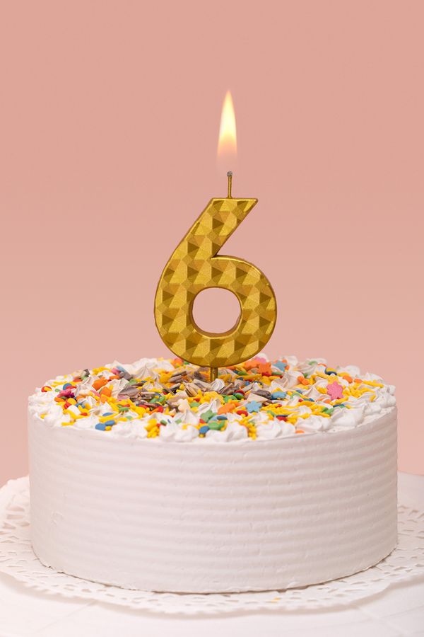 Свеча для торта Цифра 6, 18.4 г, 12 шт, Boomzee BCD-14