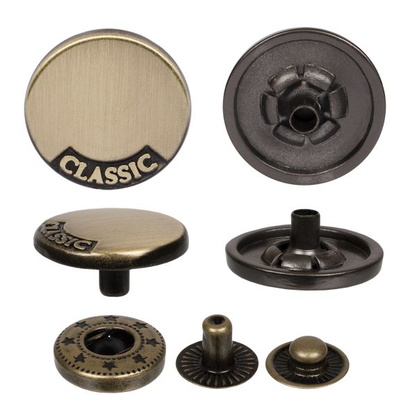 Кнопка Альфа (S-образная) ⌀20.0 мм, 36 шт, металл, нерж., 12 шлифованная бронза, MIKRON JK 001