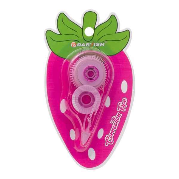 Корректор-лента в роллере 5 мм / 3м в блистере Фрукты, клубника, DV-12571