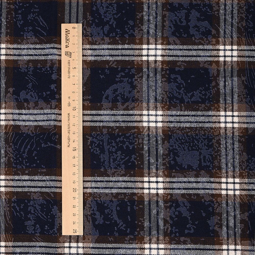 Фланель рубашечная вареная 150 г/м², 150 см / 2 метра, TBY.Fl.C751 синий