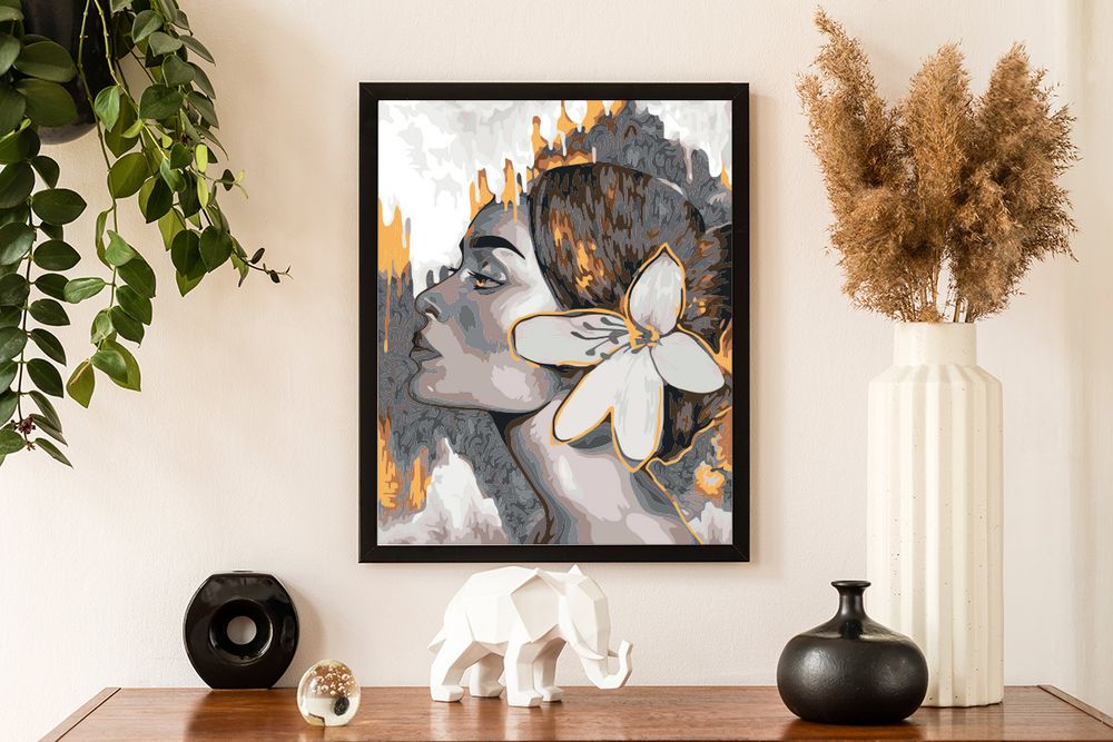 Картина по номерам Фрея, Портрет в золоте, 40х30 см