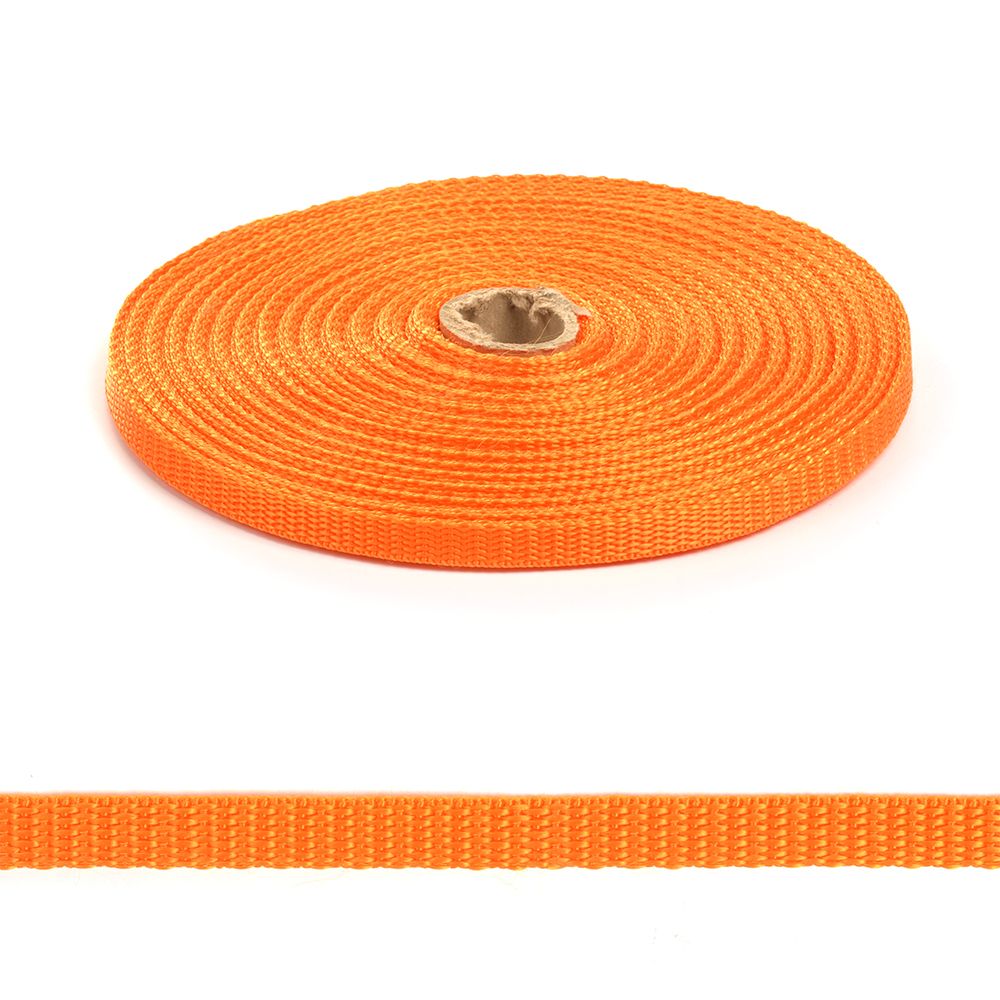 Стропа (ременная лента) 10 мм / 25 метров, толщ. ≈1.2 мм, 04 оранжевый