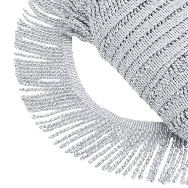 Бахрома отделочная 70.0 мм / 25 метров, крученая, цв.серебро, Hobby&Pro