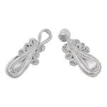 Сутажная застежка, 7 см (серебро), NO.1, 5 шт