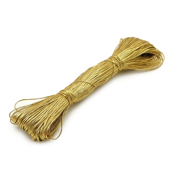 Шнур металлизированный ⌀1.0 мм / 50 метров, 2 золото