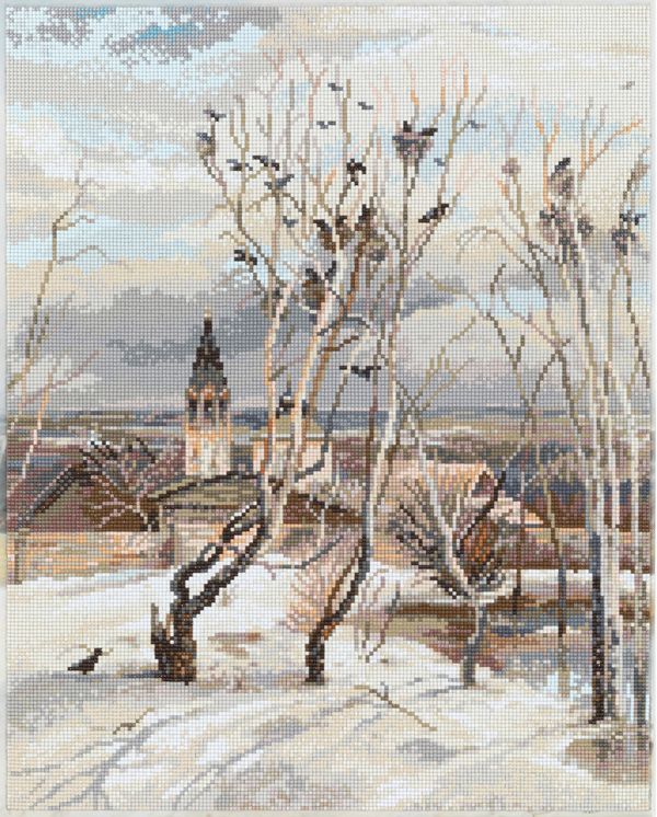 Алмазная (кристальная) мозаика Фрея GTG-ALPD-281, Грачи прилетели. Алексей Саврасов, на подрамнике, 40х50 см