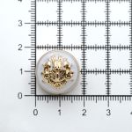 Пуговицы на ножке 28L (18мм), металл (White/G белый с золотом), 36 шт, ME 645