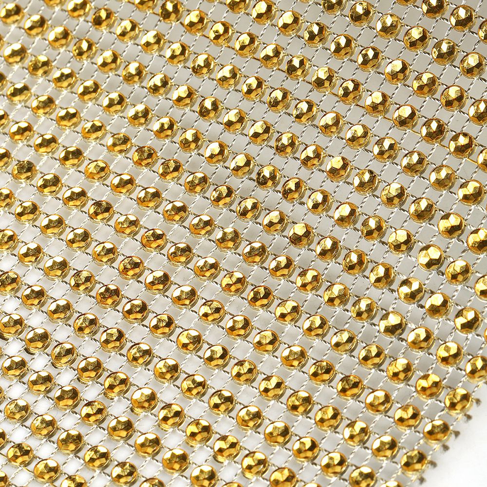 Лента с имитацией страз 120 мм / 9.14 метров, TBYS12 цв.золото