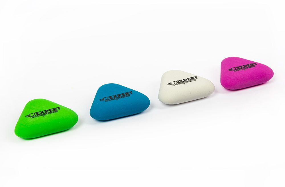 Ластик треугольный ассорти, 4 цвета, термопластичная резина, ECE-02 3.5x3.5x0.8 см, 48 шт, шоу-бокс, Expert Complete ECE-02