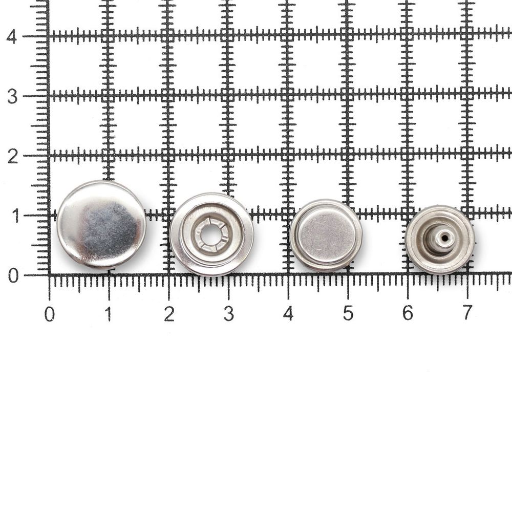 Кнопка Дельта (O-образная) ⌀15/15 мм, ≈72 шт, МЕТАЛЛ, никель, NEW STAR