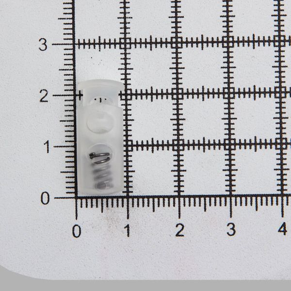 Фиксатор (зажим) для шнура пластик 2 отв., ⌀4.0 мм, 9х22 мм, цилиндр, ПП, прозрачный, 100 шт