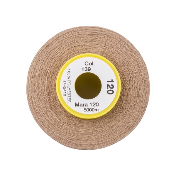 Нитка универсальная Gutermann Mara 120/2, 5000 м, 700185, 139 бежево-коричневый, 1 катушка