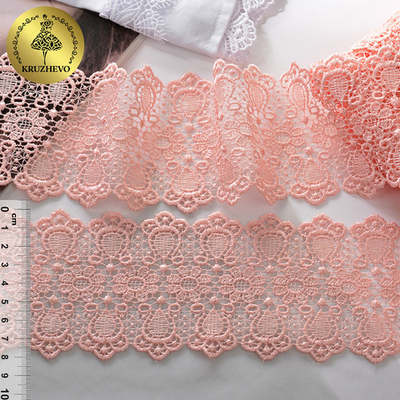 Кружево гипюр (плетёное) 80 мм, диз. 113, цв.5 розовый, уп. 9 м, Kruzhevo
