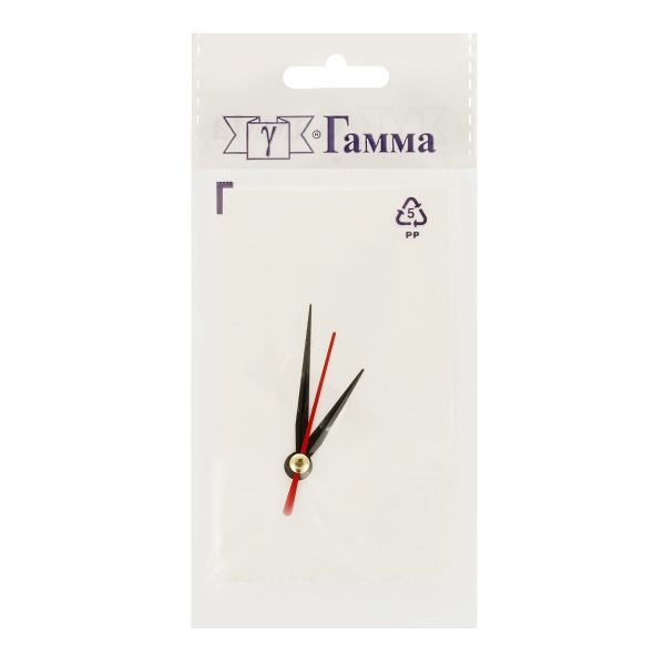 Стрелки для часовых механизмов (часовая/минутная/секундная) ЧМС, 5 шт, 35/48/41 мм, ( черный/красный)