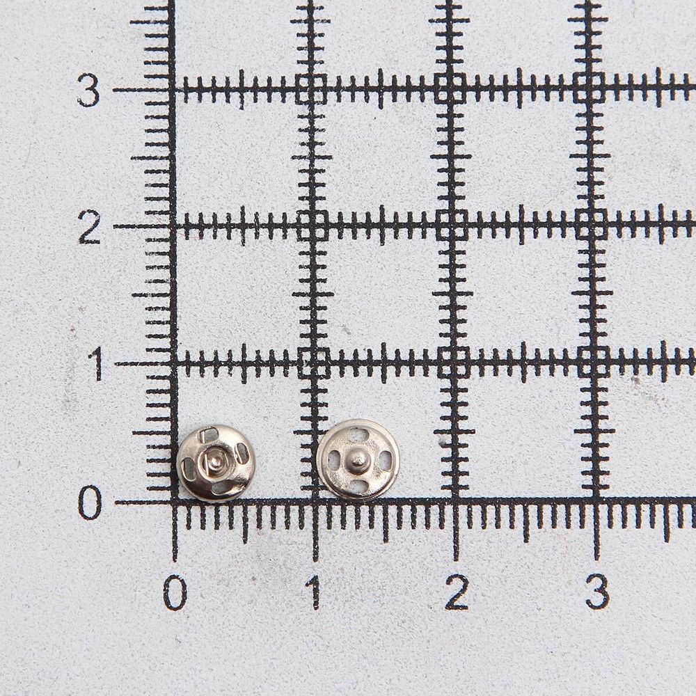 Кнопка пришивная металл ⌀5.0 мм, серебро/никель, 12 шт, Pony