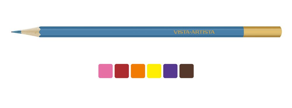 Карандаш акварельный набор заточенный 8х6 цв, 04 Чертополох, Vista-Artista Extra Fine VWPB-06 Ботаника