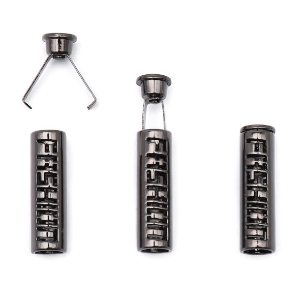 Наконечник для шнура металл лого Fashion 7х25 мм, чер.никель, 10 шт