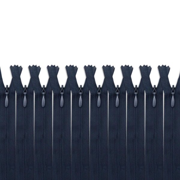 Молния потайная (скрытая) Т3 (3 мм) 1 зам., н/раз., 50 см, чернильн. нейлон, 31328 / 50, 10 шт