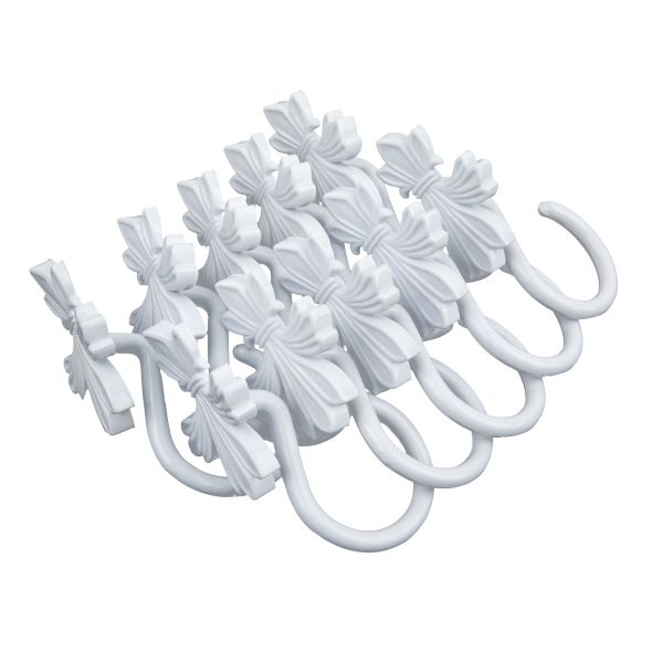 Крючки шторные для карниза навесные ⌀6 мм, 10 шт, 03 белый, Sofi H10