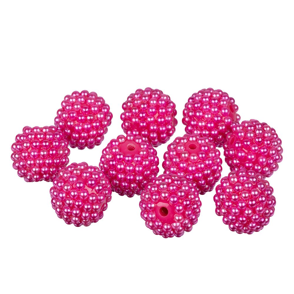 Бусины пластик ⌀18 мм, 10 шт, №26 яр.розовый, Zlatka BWS-18