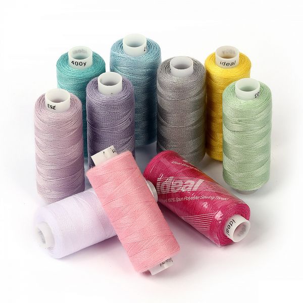 Швейные нитки (набор) 40/2, 10 кат. по 366 м, 100% п/э, MIX UN, ассорти (оттенки единорога)