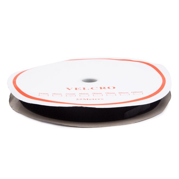 Лента контактная липучка (велкро) пришивная 50 мм / 25 метров, черный, 14.9 г/м, 6130-3105, /петля/, кач.