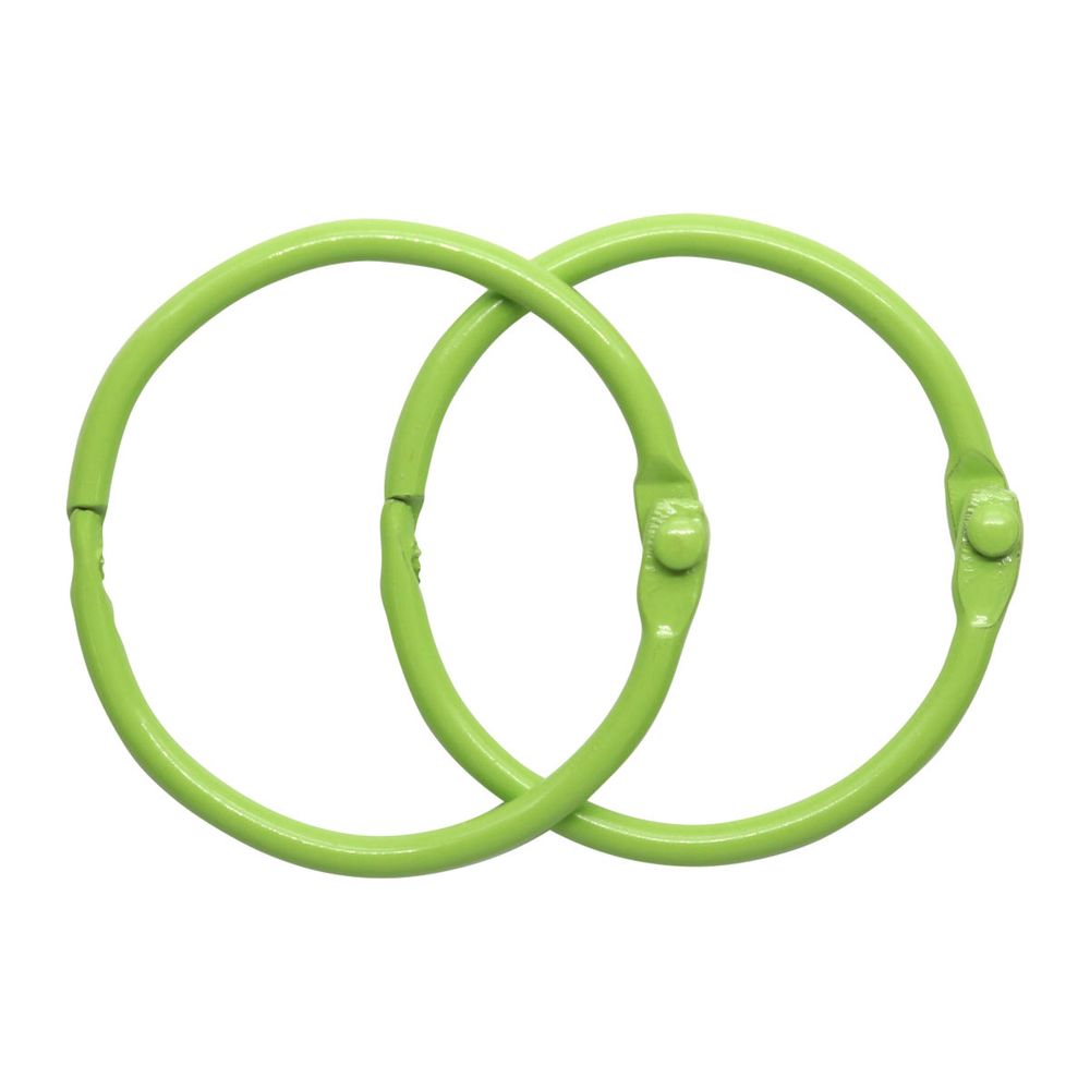 Кольца для альбомов разъемные металл 35 мм, 10 шт, салатовый, 5AS-105