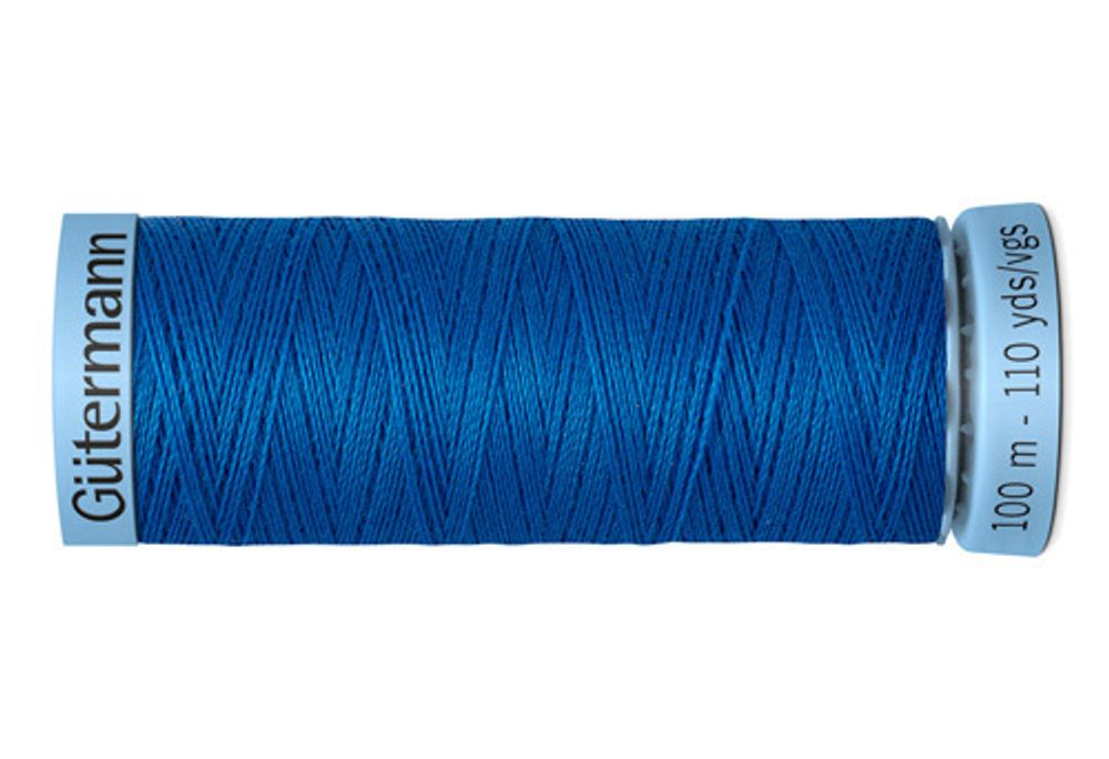 Нитки шелковые Gutermann Silk S303, 100м, 322 синяя бирюза, 5 катушек