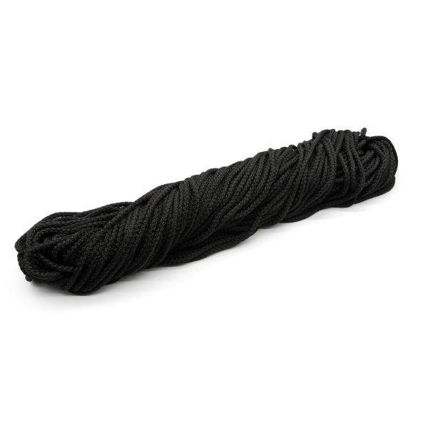 Шнур полипропилен круглый вязаный ⌀6.0 мм / 100 метров, 6-02 черный