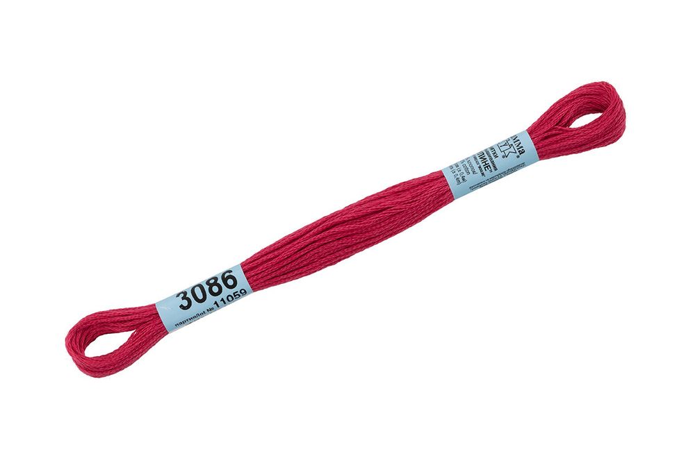 Мулине Gamma 100% хлопок, цв.3086 гр.малиновый, 24 мотка по 8 метров