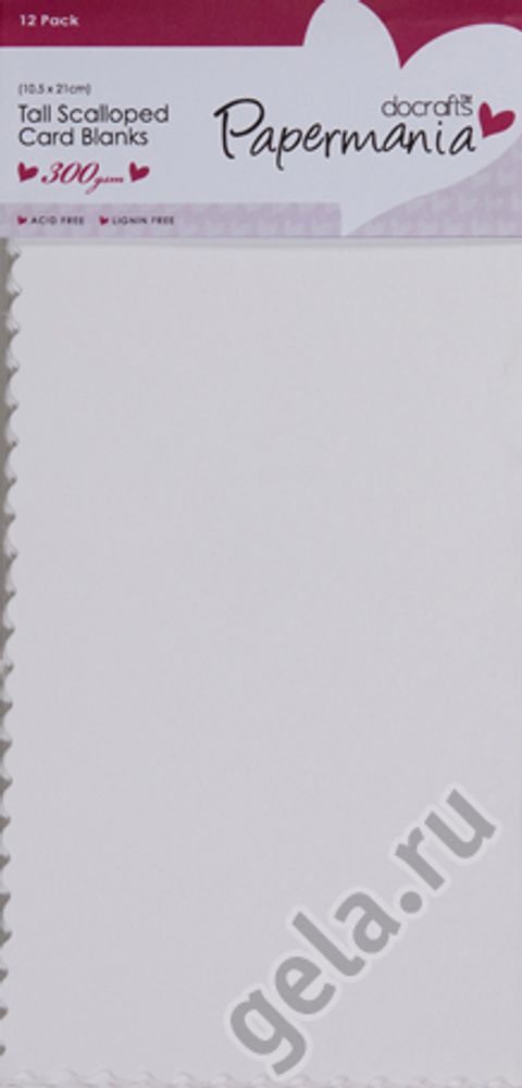 Набор заготовок для открыток с зубчатым краем, 12 шт, белый, 10, 5х21см