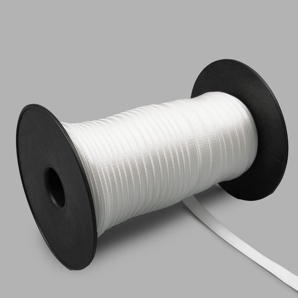 Резинка бельевая (бретелечная) блестящая 10.0 мм / 50 метров, белый, ML177.010