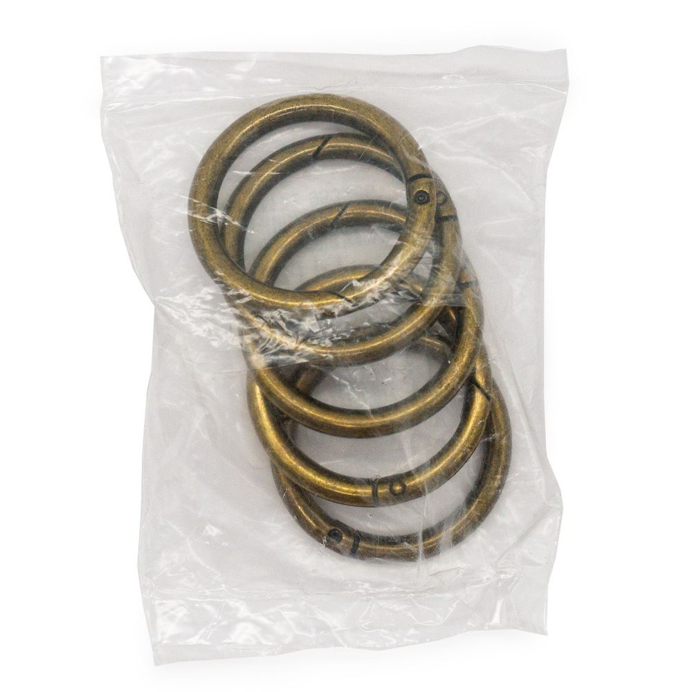 Карабин металл кольцо 38.0 мм (50х50 мм), латунь, 5 шт