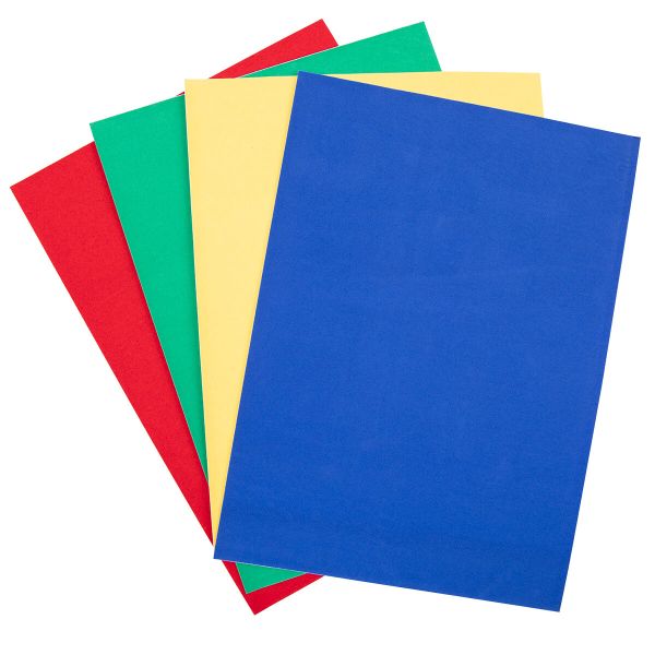 Бумага цветная бархатная самоклеящаяся A4- 19.5х28.5 см, 4 л. 4 цв, Лео LPCP-05