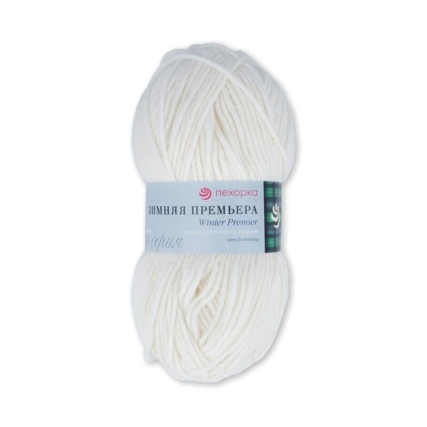 Пряжа Пехорка Зимняя премьера / уп.10 мот. по 100 г, 150 м, цв.001 белый