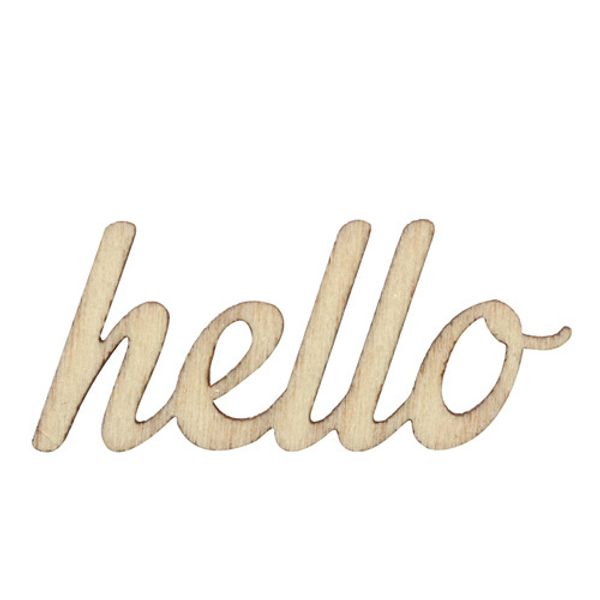 Заготовка для декорирования Лазерные вырубки из дерева - Hello 3,5х1,5см, 2 шт