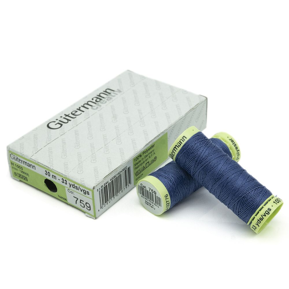 Нитки отделочные Gutermann Top Stitch, 30м, 759 сине-голубой, 5 катушек