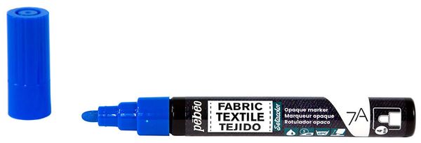 Маркер для темных и светлых тканей 7A Opaque 4 мм, перо круглое, 6 шт, 804408 Синий, Pebeo