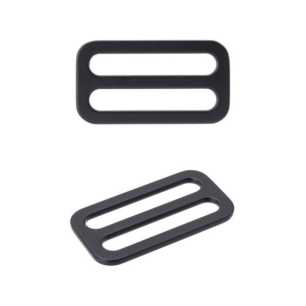 Пряжка регулировочная металл литая плоская 30.0 мм (37х20мм), черный матовый, МВ2343, 6 шт