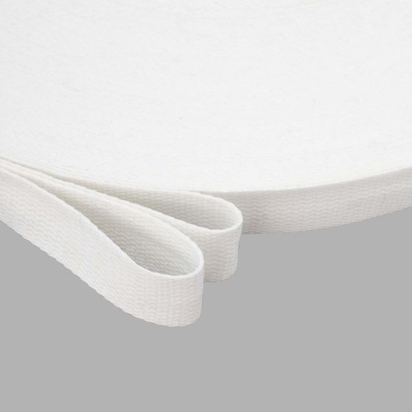 Стропа (ременная лента) 26 мм / 100 метров, [17.55 г/пог.м], матовая, имитация хлопка, 07 белый, 3Al357