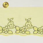 Кружево на сетке (вышитое) 135 мм, цв.желтый, правая, 6м, Kruzhevo