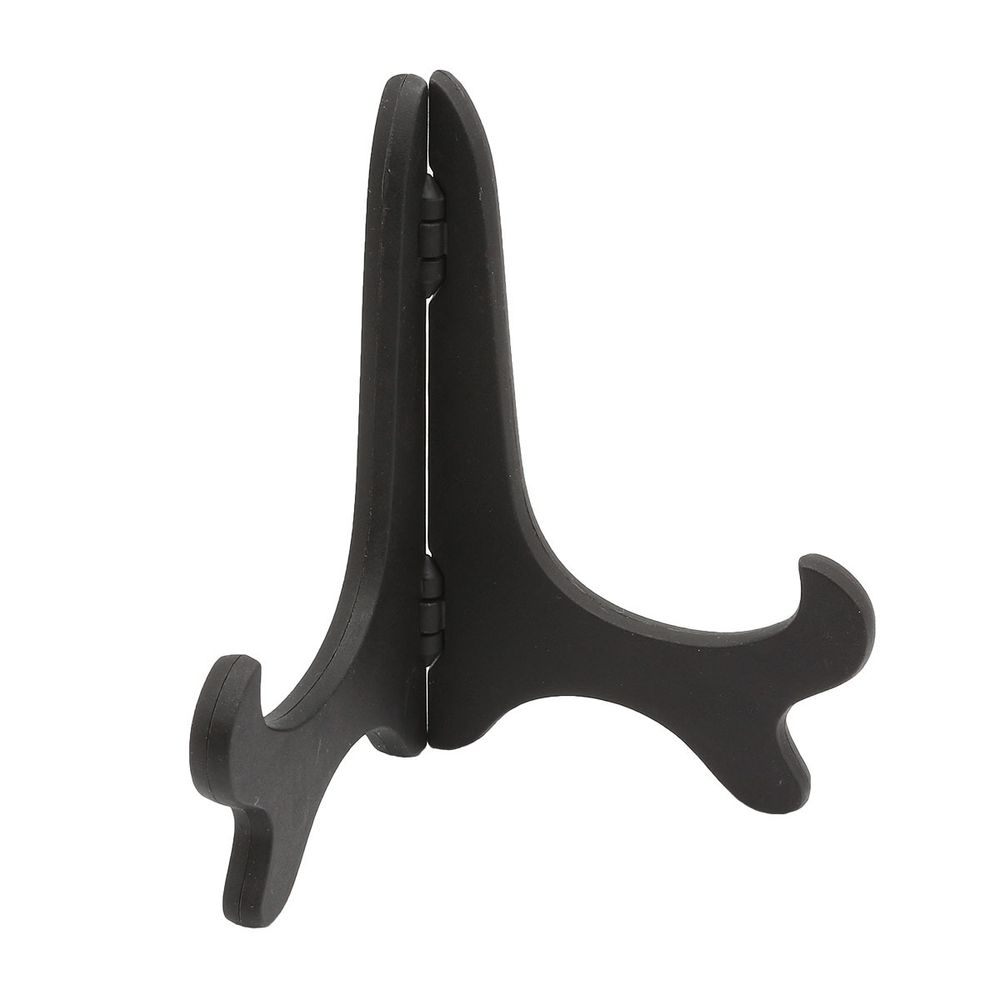 Подставка для декоративных тарелок, пластик черный h-12см