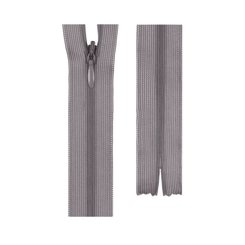 Молния потайная (скрытая) Т3 (3 мм) 1 зам., н/раз., 20 см, пластик, 327 мышиный, G013P Gamma, 10 шт