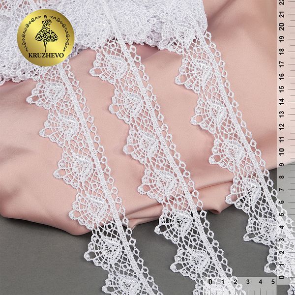 Кружево гипюр (плетёное) 40 мм, TR.4G8084, цв.01 белый, уп.9м, Kruzhevo