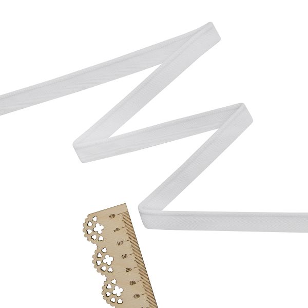 Кант хлопковый 15 мм / 100 метров, отбеленный