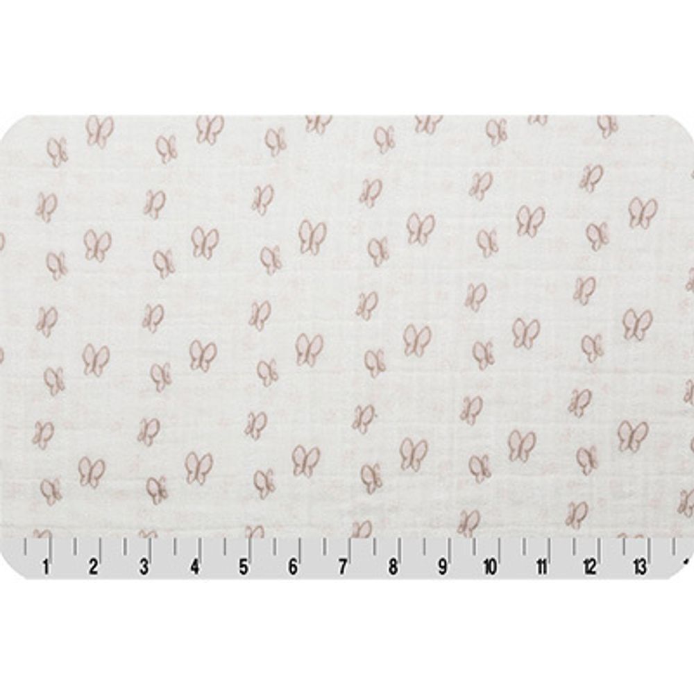 Ткань для пэчворка Peppy Embrace (марлевка), отрез 100х125 см, 120 г/м², butterfly pink, Shannon Fabrics